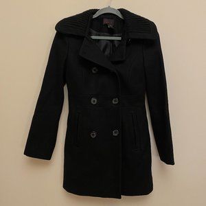 Women's Via Double-breasted Mid length Coat Black XS